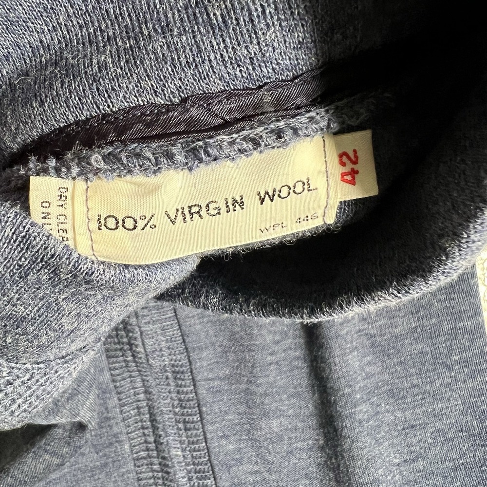 Vintage 1970s 100% Virgin Wool Union Made Made In USA Zip Up Sweater Size Large - Picture 4 of 5